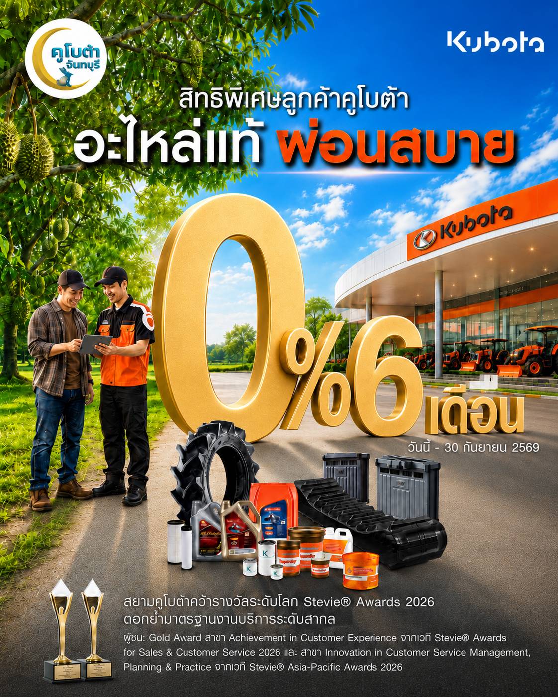 อะไหล่แท้ ผ่อนสบาย 0% นาน 6 เดือน